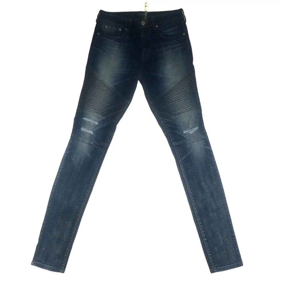 PacSun Jeans Mens Size 30/32 Eco Comfort Stretch Distressed Stacked Skinny New - Picture 6 of 13